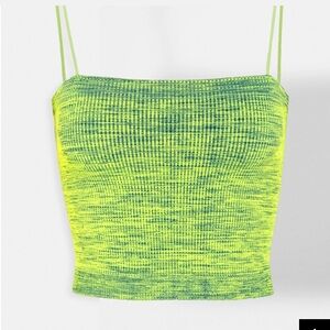 Urban outfitters Green and Yellowrube top  Knit Crop size medium